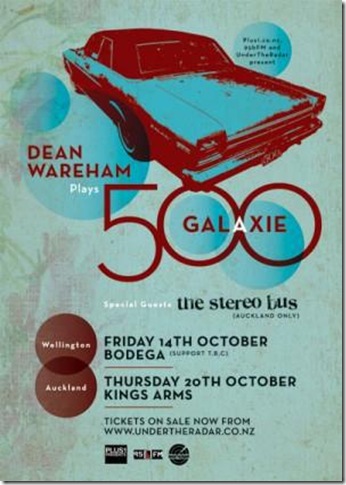 Poster for the 2011 Galaxie 500 tour of NZ